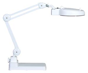 Lampa LED stołowa z lupą powiększającą na podstawie