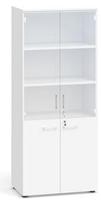 Szafa biurowa z drzwiami kombinowanymi,, 1781x800x420 mm, biały