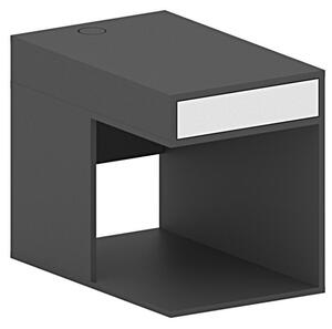 Kontener na komputer do stołów FUTURE z przegrodą, biały/grafitowy