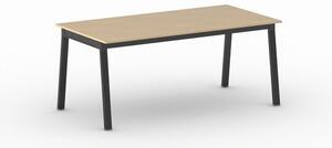 Stół PRIMO BASIC z czarnym stelażem, 1800 x 900 x 750 mm, naturalny dąb