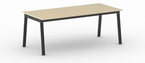 Stół PRIMO BASIC z czarnym stelażem, 2000 x 900 x 750 mm, biały