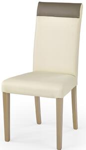 Krzesło drewniane tapicerowane Devon - kremowe