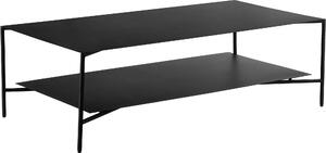 Czarny stolik z półką, styl nowoczesny, wykonany z metalu