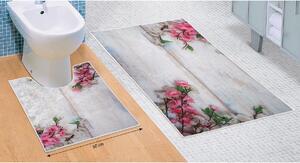 Komplet dywaników łazienkowych Kwiat różowy 3D, 60 x 100 cm, 50 x 60 cm
