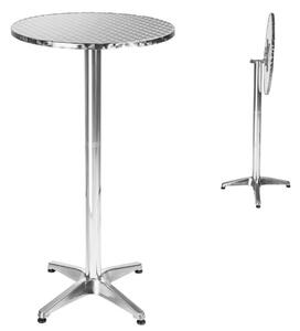 Tectake 401489 aluminiowy stolik barowy ø60cm - 5,8 cm, składany