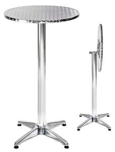 Tectake 401491 aluminiowy stolik barowy ø60cm - 6,5 cm, składany
