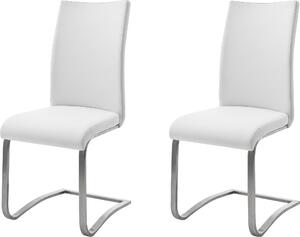 Stylowe krzesła z metalową podstawą - 2 sztuki, białe