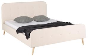 Eleganckie, tapicerowane łóżko 180x200 cm, kremowe