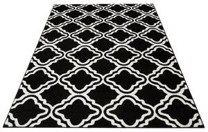 Dywan z graficznym wzorem czarno-biały, 80x150cm