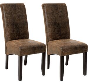Tectake 401596 2 eleganckie krzesła do jadalni lub salonu - antyczny brąz