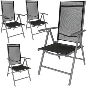 Tectake 401634 4 x krzesło ogrodowe składane - czarne/antracyt