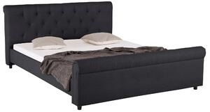 Eleganckie, tapicerowane łóżko 160x200 cm, czarne