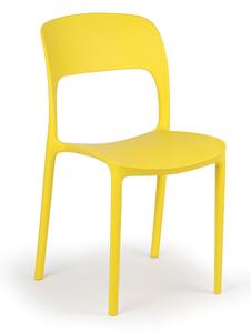 Stół do jadalni 180x90 + 6x krzesło plastikowe REFRESCO żółte