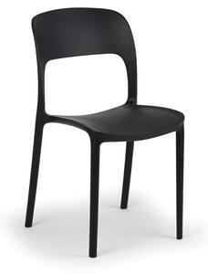 Designerskie plastikowe krzesło kuchenne REFRESCO, czarne