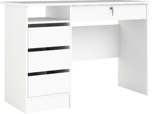 Białe biurko Plus z szufladami