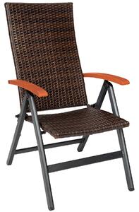 Tectake 402217 fotel ogrodowy z polirattanu składany melbourne - brązowy