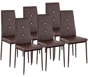 Tectake 402544 zestaw 6 stylowych krzeseł - cappuccino