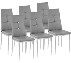Tectake 402542 zestaw 6 stylowych krzeseł - szary