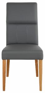Wygodne krzesła ze sztucznej skóry, szare - 2 sztuki