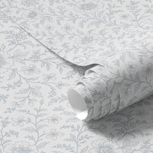 Tapety Delikatne niebieskie kwiaty na białym tle, Tapety Z kwiatami, a00576 : Uwalls.pl