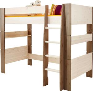 Stabilne łóżko na antresoli z drabinką, dla dzieci i młodzieży