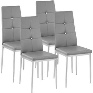 Tectake 402546 zestaw 4 stylowych krzeseł - szary