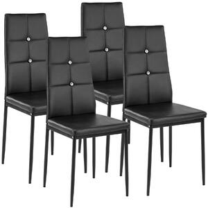 Tectake 402545 zestaw 4 stylowych krzeseł - czarny