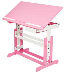 Tectake 400926 biurko dla dzieci regulowane 109 x 55 x 63-94 cm - pink
