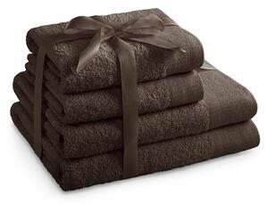 AmeliaHome Komplet ręczników Amari brązowy, 2 szt. 50 x 100 cm, 2 szt. 70 x 140 cm