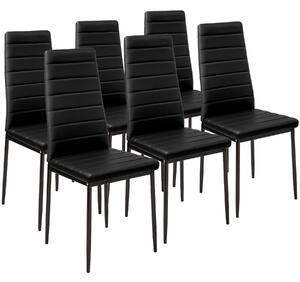 Tectake 401848 6 krzeseł do jadalni - czarny