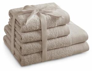 AmeliaHome Komplet ręczników Amari beżowy, 2 szt. 50 x 100 cm, 2 szt. 70 x 140 cm