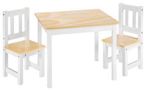 Tectake 402376 meble dziecięce - zestaw 1 stół i 2 krzesła - biały
