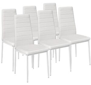 Tectake 401850 6 krzeseł do jadalni - biały