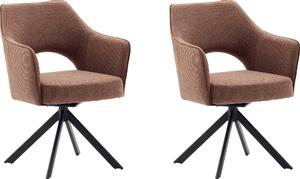 Zestaw dwóch krzeseł w stylu vintage - rdzawobrązowe