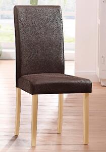 Brązowe krzesła ciekawie tapicerowane - 2 sztuki