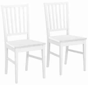 Zestaw białych bukowych krzeseł do jadalni - 2 sztuki