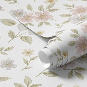 Tapety Małe kwiaty namalowane pastelowymi akwarelami na białym tle, Tapety Z kwiatami, a00596v1 : Uwalls.pl