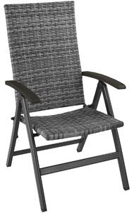 Tectake 403234 fotel ogrodowy z polirattanu składany melbourne - szary