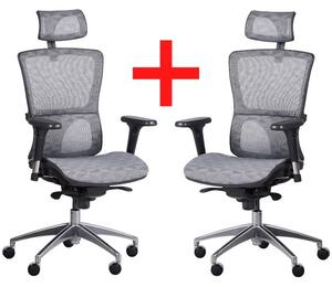 Krzesło biurowe LEXI 1+1 GRATIS, szare