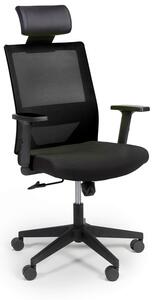 Krzesło biurowe z oparciem z siatki WOLF 1+1 GRATIS, czarny
