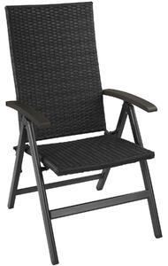 Tectake 403233 fotel ogrodowy z polirattanu składany melbourne - czarny