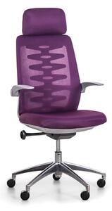 Krzesło biurowe z oparciem siatkowym SITTA GREY, fioletowy