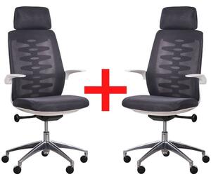 Krzesło biurowe z oparciem siatkowym SITTA WHITE 1+1 GRATIS, czarne