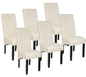 Tectake 403499 6 eleganckie krzesła do jadalni lub salonu - kremowy