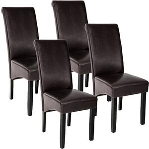 Tectake 403496 4 eleganckie krzesła do jadalni lub salonu - brązowy