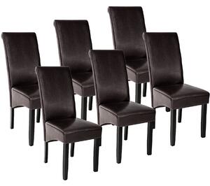 Tectake 403497 6 eleganckie krzesła do jadalni lub salonu - brązowy