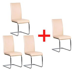 Skórzane krzesło do jadalni LOTUS 3+1 GRATIS, czarny