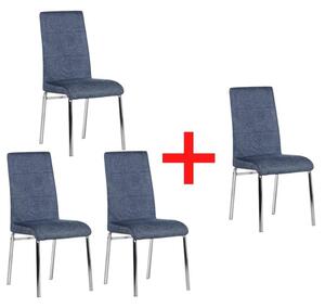 Krzesło konferencyjne INDO, 3+1 GRATIS, niebieski