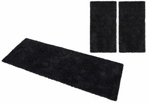 3-częściowy zestaw czarnych dywanów, 70x140 i 70x250 cm