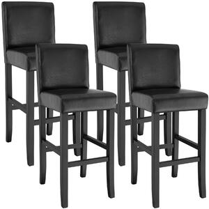 Tectake 403511 4 x hoker stołek krzesło barowe - czarny